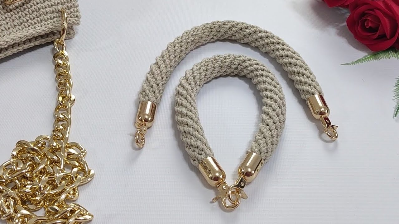 يد شنطه كروشيه crochet handle bag