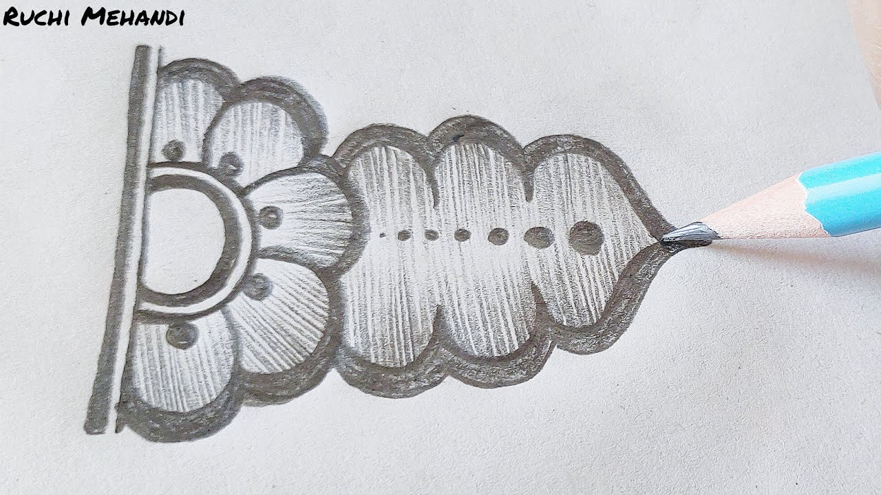 Pencil Shading Mehandi Design For Hand's | Ruchi Mehandi 2023