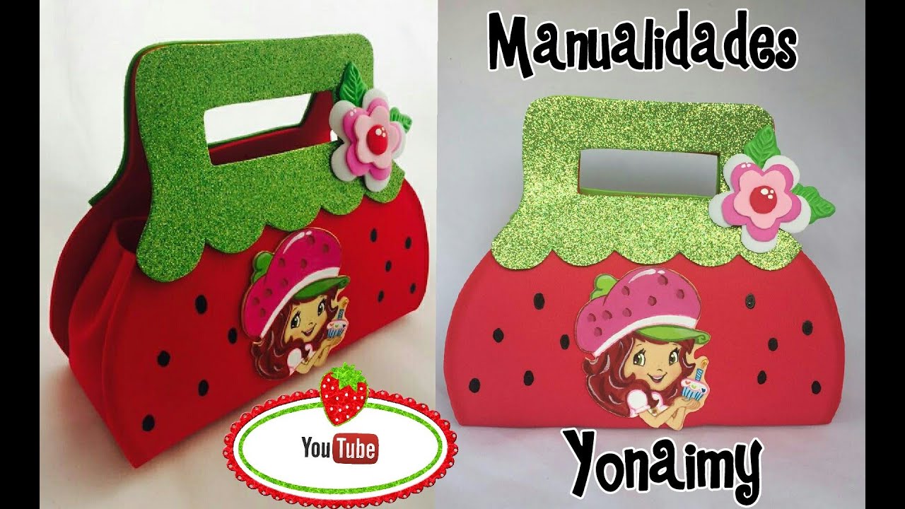 BOLSITAS DE ROSITA  FRESITA DE FOAMY PARA DULCEROS O PARA BOLSA DE MANO PARA NIÑAS