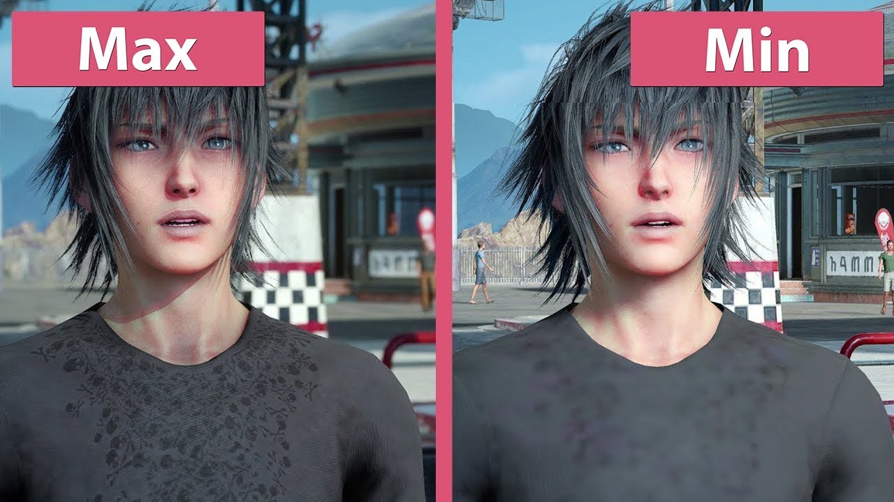 [4K] Final Fantasy XV – PC Min vs. Max Graphics Comparison & Frame Rate Test