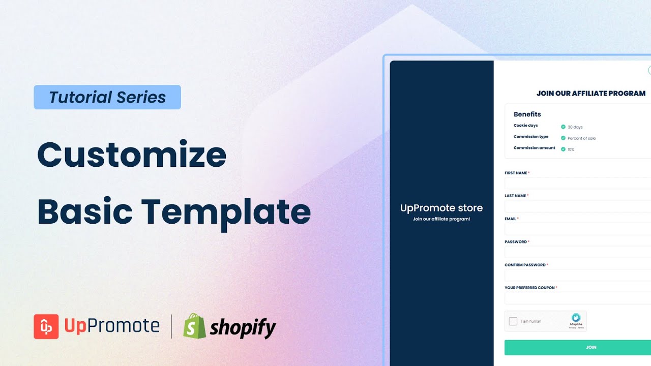 How to Customize Basic Affiliate Registration Template | UpPromote Affiliate Marketing for Shopify