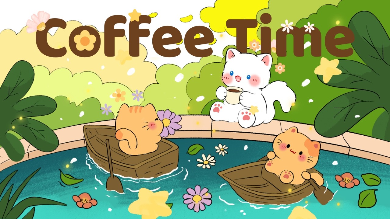 Cafe Music ☕🌳Lofi Kitty 🫧🎐2 Hr Songs 🍒 lofi chill 【Cute lofi music mix】🌟study  chill  relax ♪