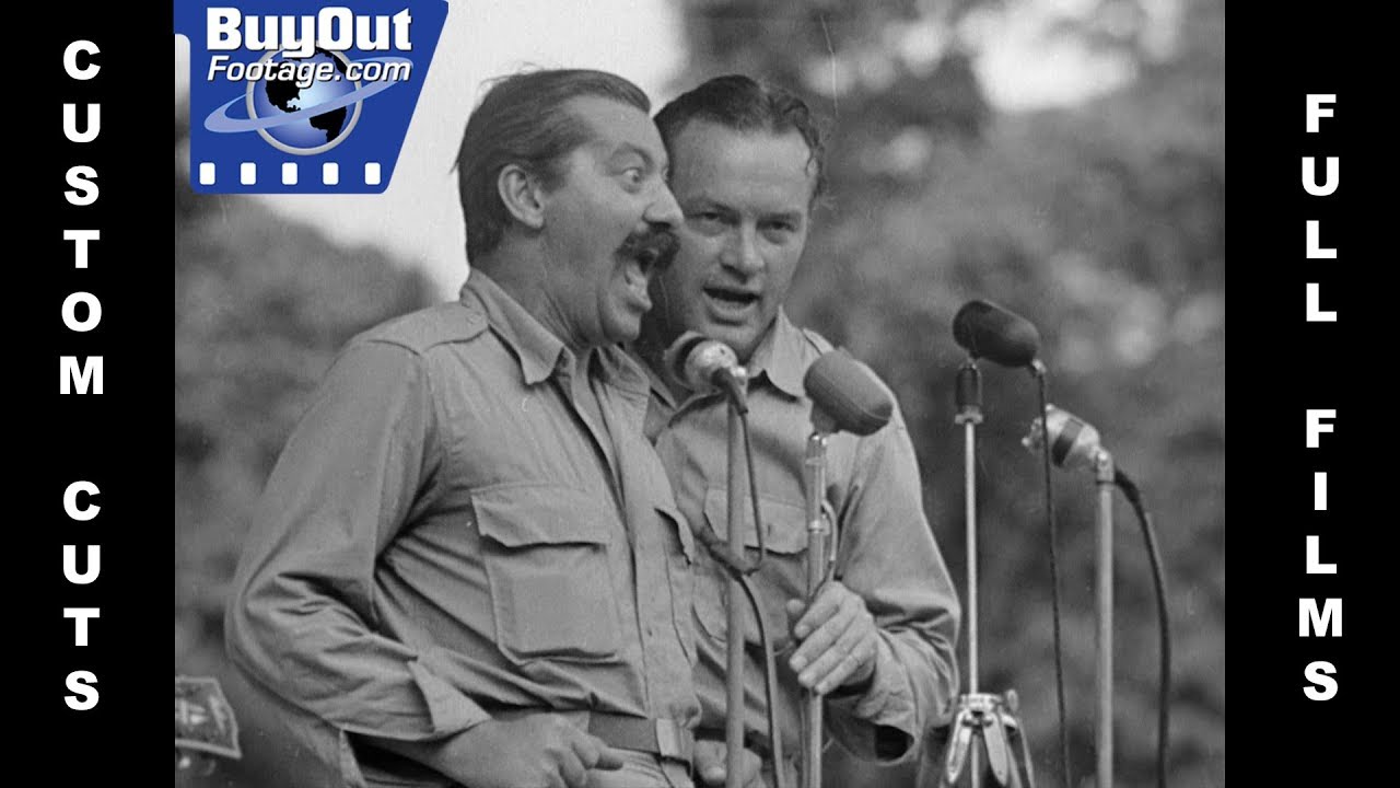 Bob Hope And USO Troupe On Tour 1945 Solomon Islands Archival Stock Footage