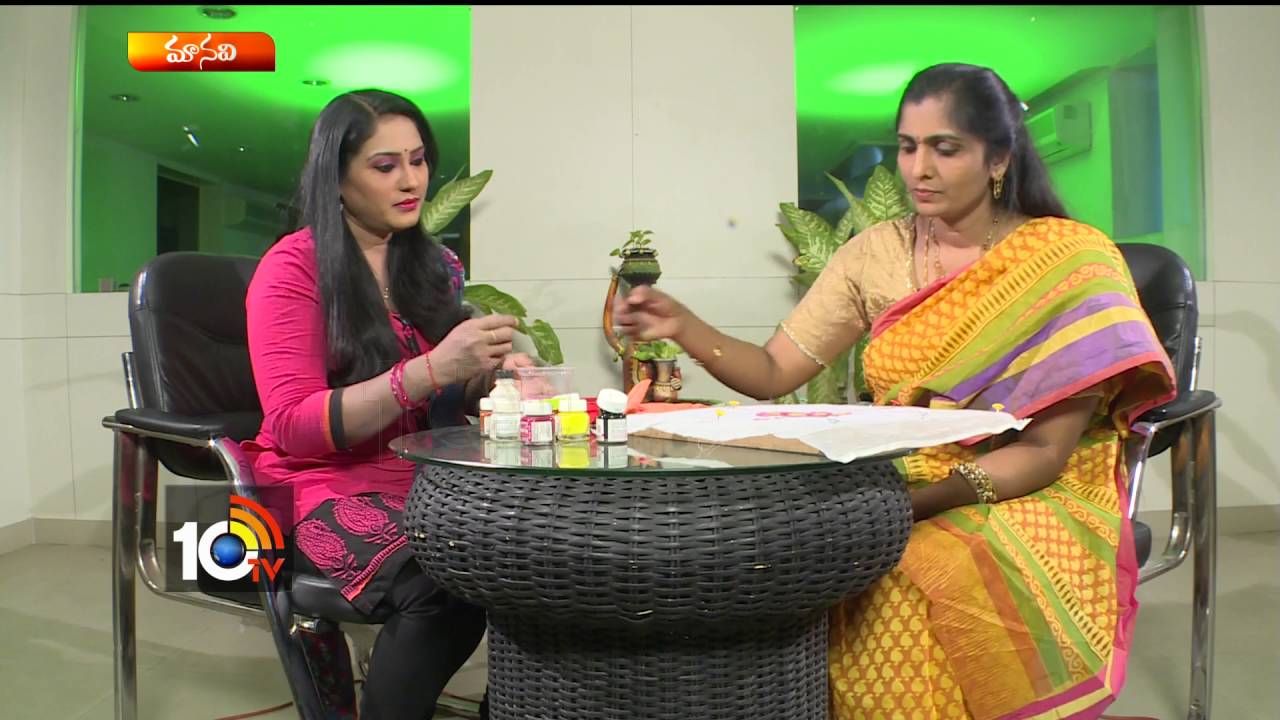 Creative Free Hand Fabric Painting On Cotton Sarees | Sogasu | Manavi | 10TV