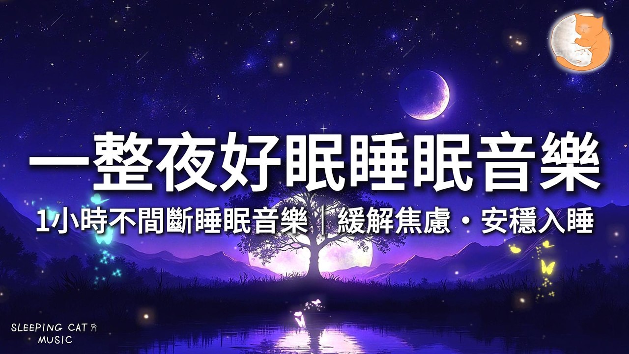 【100%無廣告放鬆音樂】一整夜樂眠睡眠音樂｜1小時不間斷睡眠音樂丨緩解焦慮 安穩入睡｜一小時鋼琴音樂