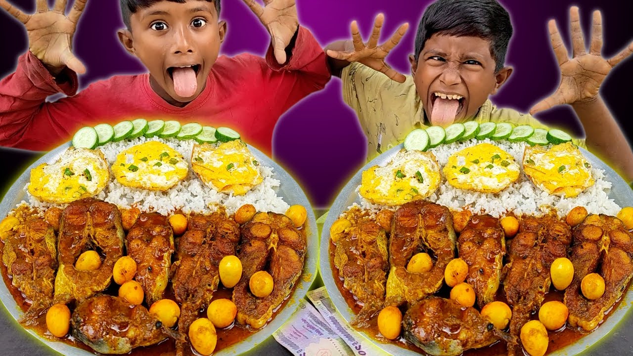 Fish Eating Challenge || Spicy Fish Curry with Rice Eating Challenge || Eating Competition