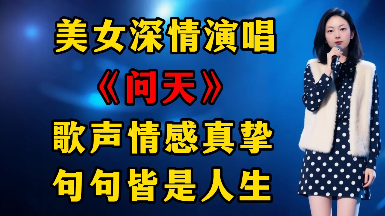美女深情演唱《问天》，歌声情感真挚，句句皆是人生！