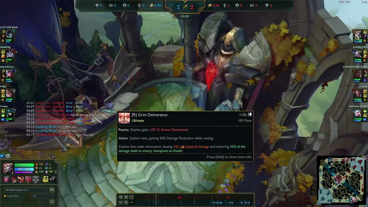 League of Legends video. zaahen vs yorick lane