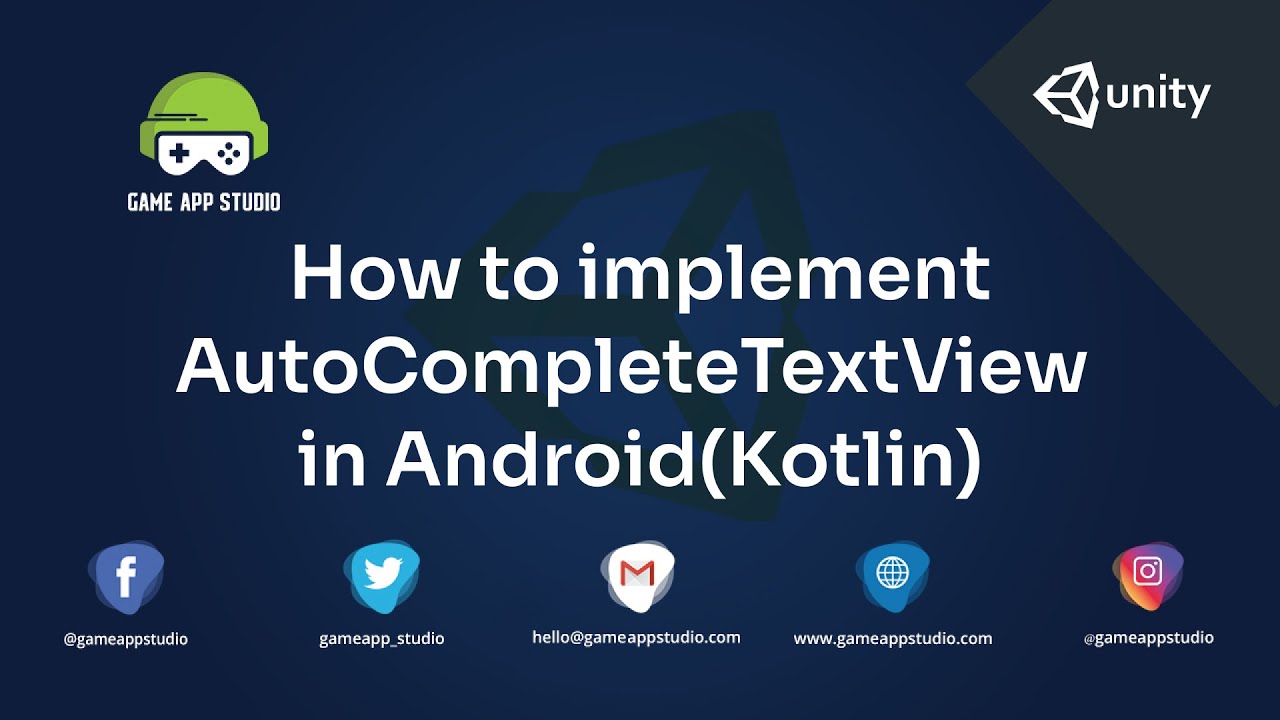 How to Implement Auto Complete Text View  | Android | Game App Studio
