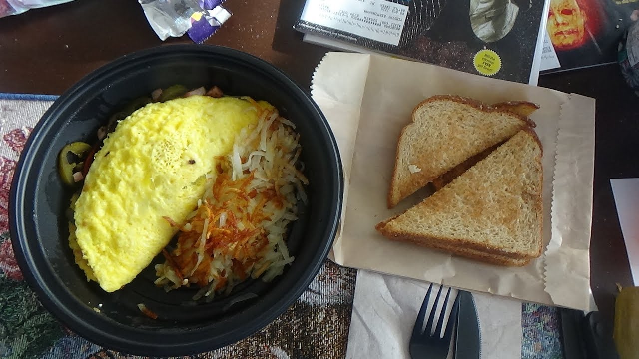 ASMR Eating Egg Omelet and Hash Brown and Toast
