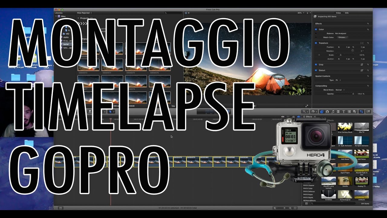 MONTAGGIO TIMELAPSE GOPRO : GoPro Studio e Final Cut Pro