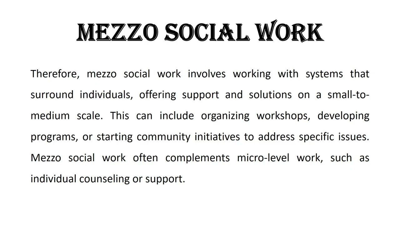 Micro, Mezzo & Macro Social Work