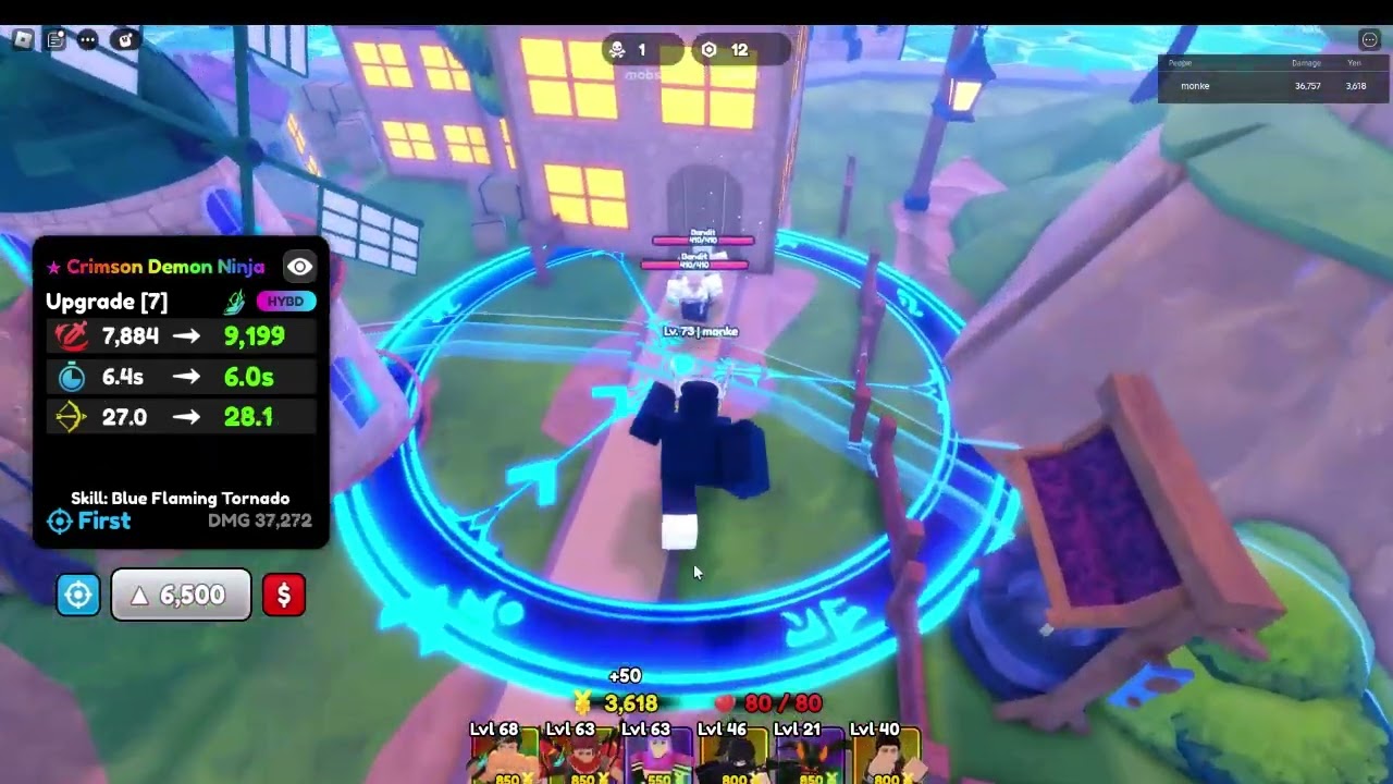 Showcase fire demon ninja in anime defenders