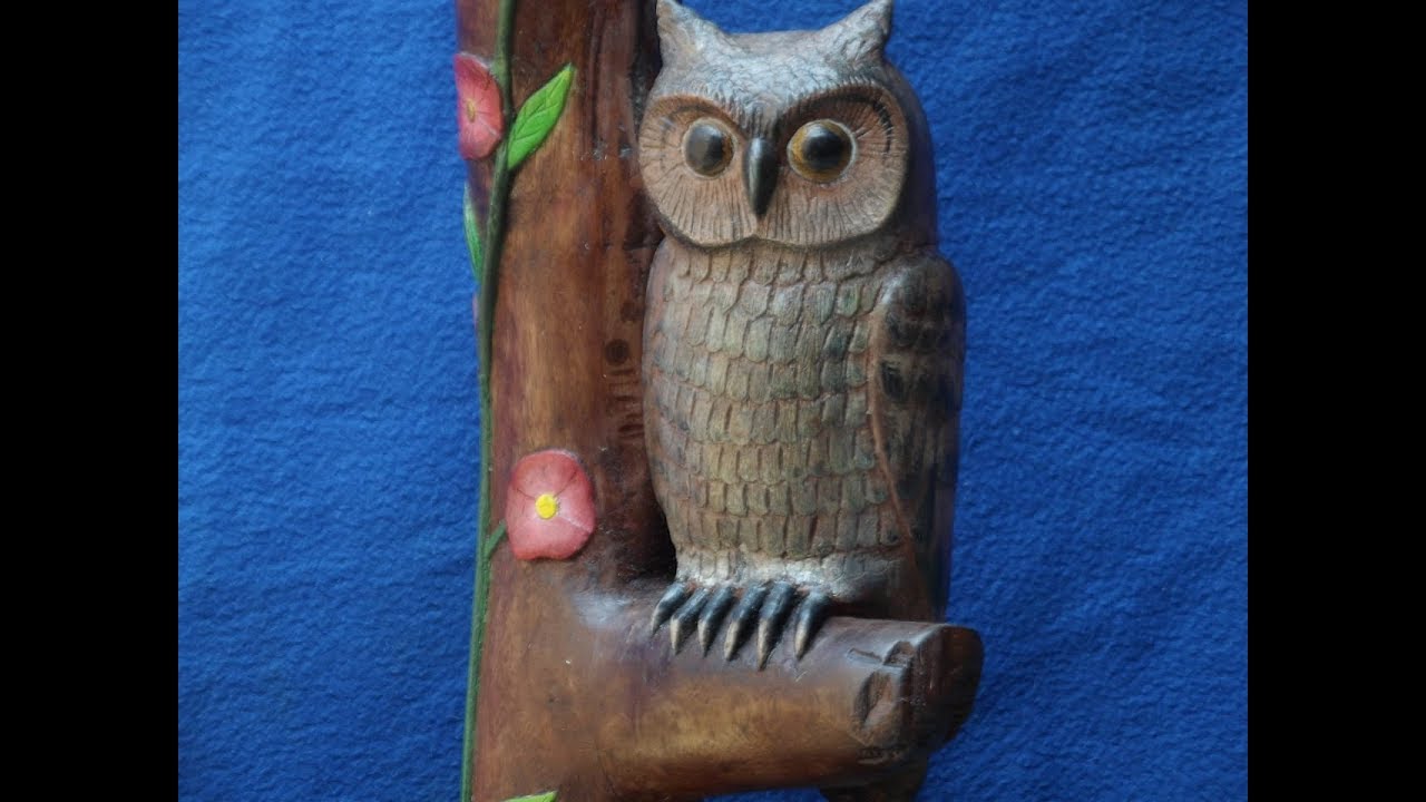 BÚHO HECHO DE UN VIEJO TROZO DE MADERA