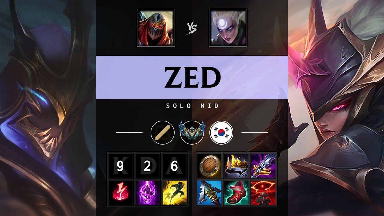 Zed Mid vs Diana: Killing spree - KR Challenger Patch 14.22