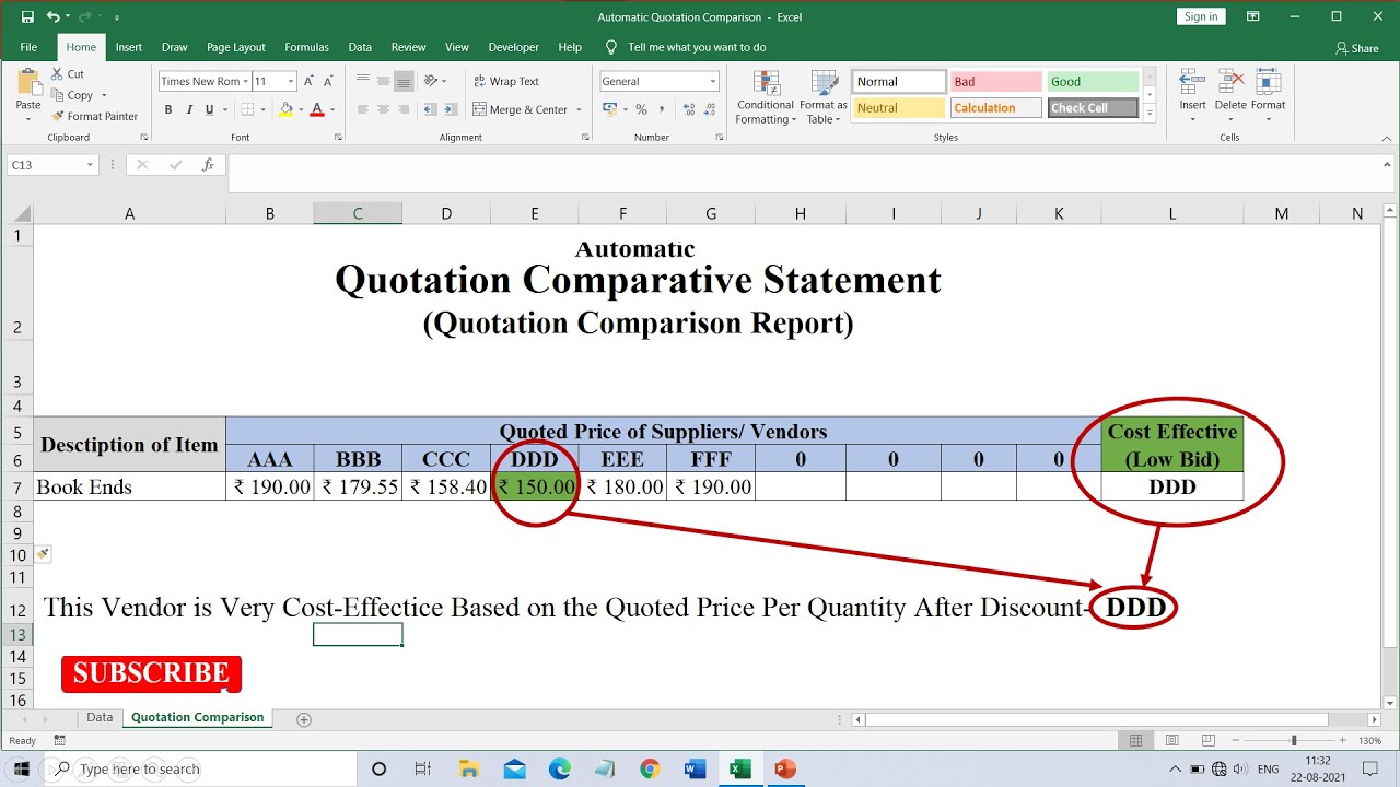 Автоматическое сравнение котировок в MS Excel | Таблица сравнения цен | Анализ цен | Низкая ставка