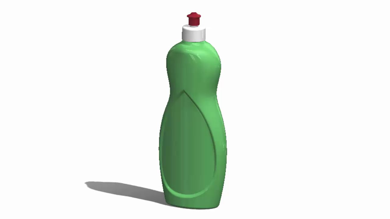 SolidWorks S Tutorial # 333: Dish soap bottle (surfacing , with adjustable liquid and nozzle cap)