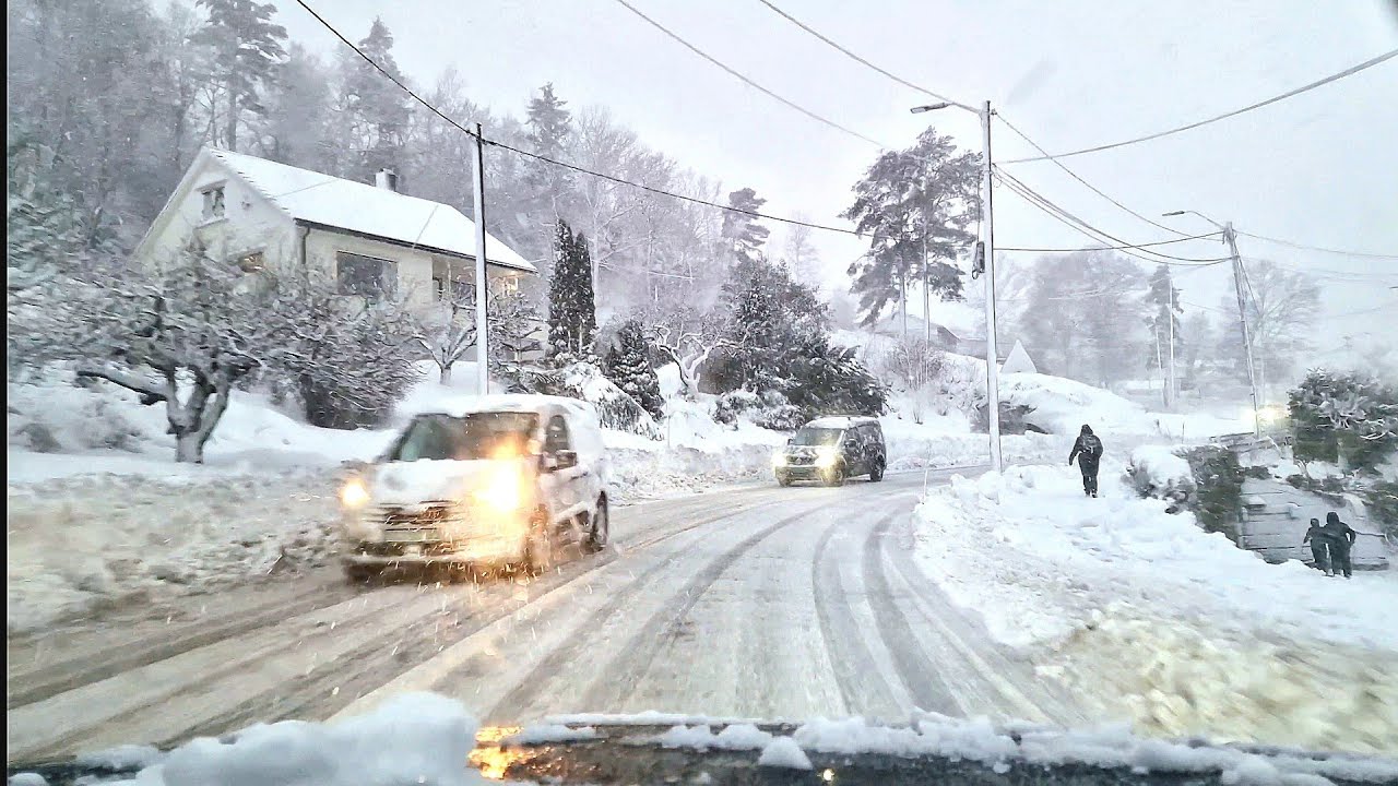 4K - Driving in a Snow Storm in Southern Norway (6 jan, 2025), E39 Vigeland-Mandal