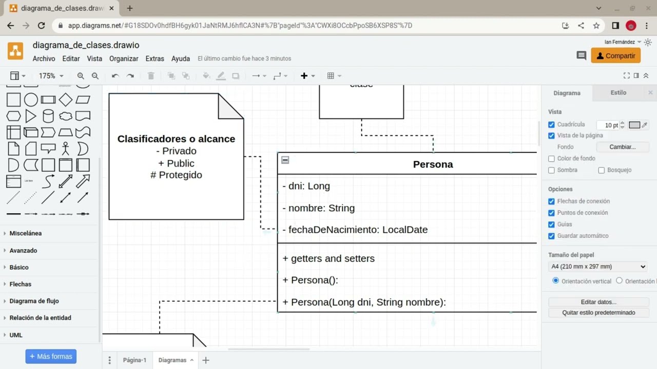 COMO SE USAN LOS DIAGRAMAS DE CLASE EN DRAW.IO