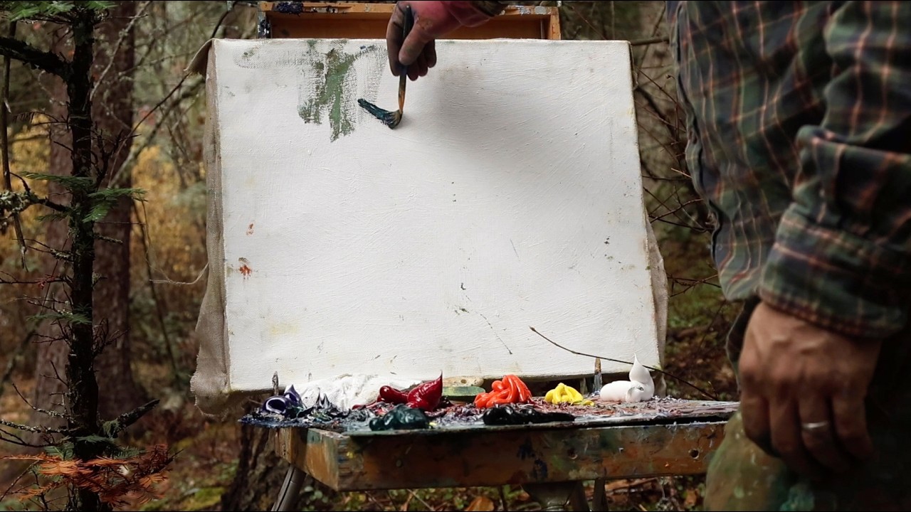 Plein Air Painting Along a Creek in Novemebr - Montana