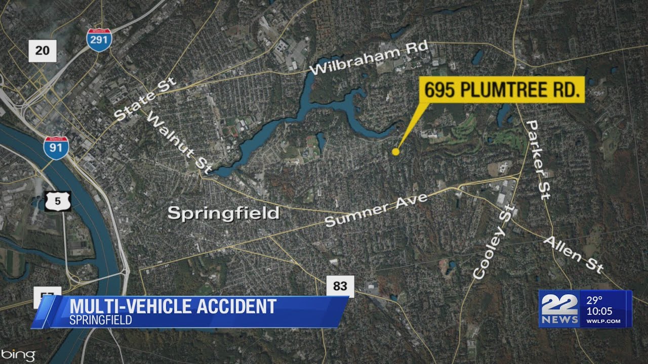 One hospitalized following three-car crash on Plumtree Road in Springfield