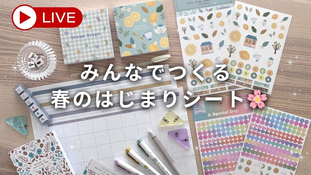 【制作風景】みんなで作る春のはじまりシート🌸夜の手帳じかん