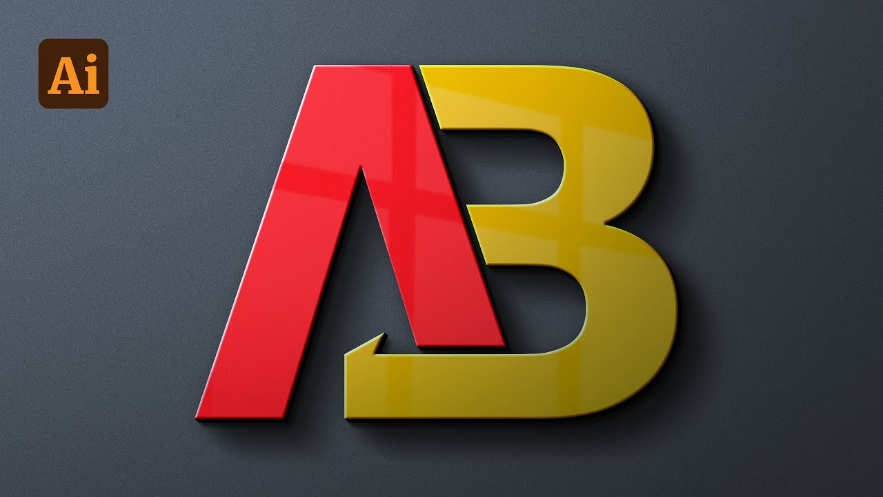 Modern AB Monogram Letter Logo Design in Illustrator | AB logo design | Adobe Illustrator Tutorial