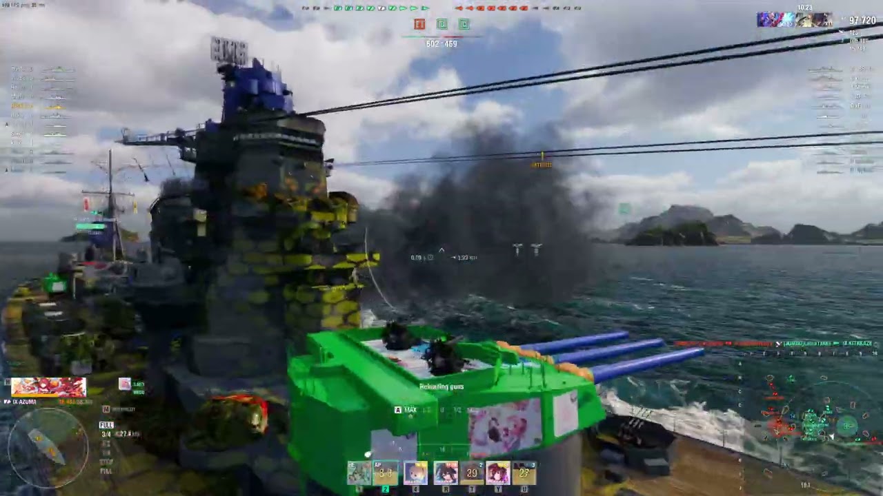 World of Warships: Full Round of T9 IJN Azuma (UYGLZ-Music: I Love You! Azuma!!!)