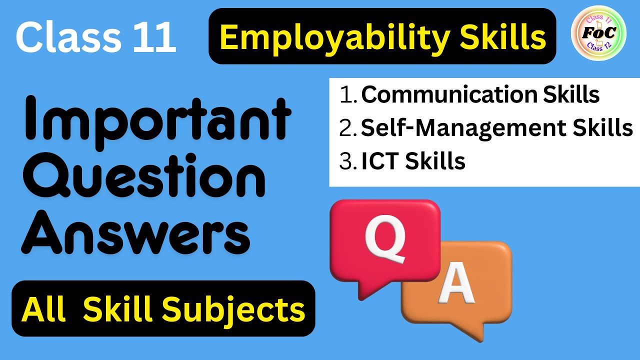 Class 11 Important Question Answers | Half Yealy Exam | Employability Skills | Chapter 1 , 2 , 3