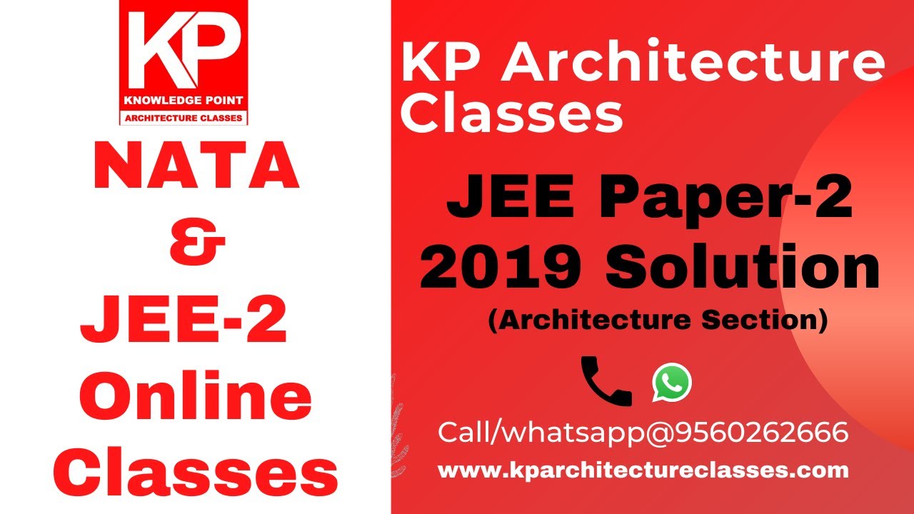JEE Paper-2 2019 Solutions | JEE Architecture exam Solution |  KP Architecture Classes | NATA Class