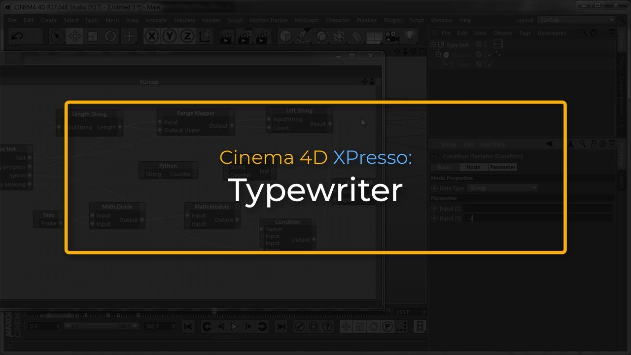 Cinema 4D Xpresso: Typewriter