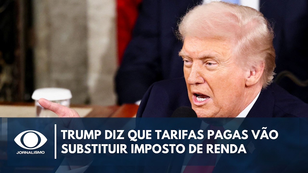 Durante discurso, Trump diz que tarifas pagas vão substituir imposto de renda