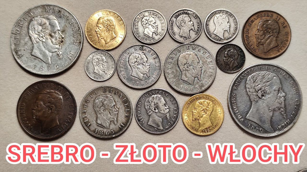 Złote i srebrna monety włoskie - nowe 5 lire w kolekcji #gold #italy #rzym #rome