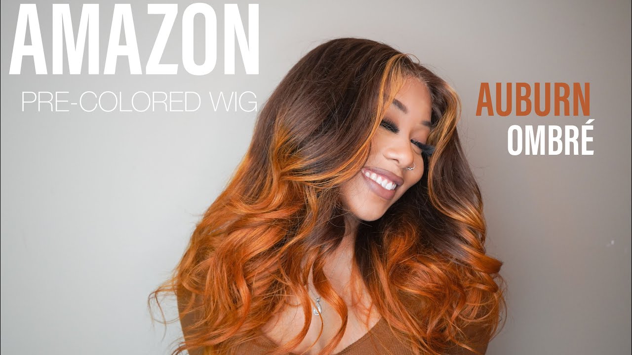 Amazon Auburn Ombré Wig Review and Install | Olineece