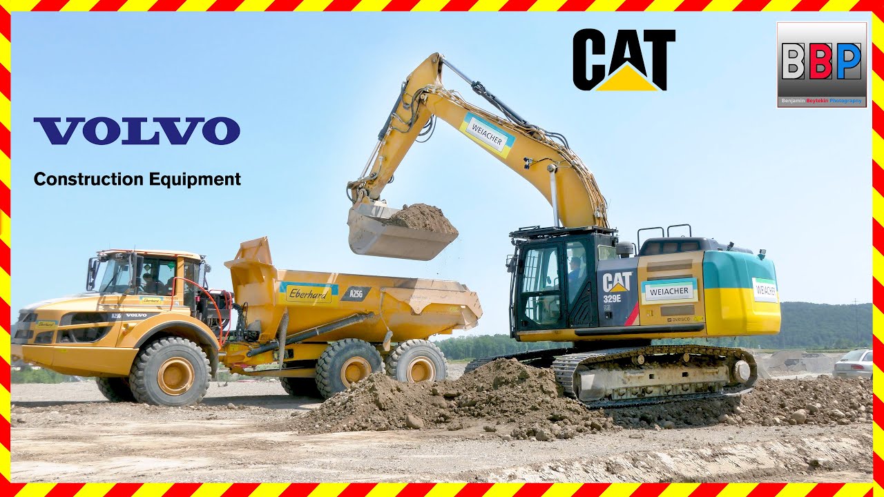 CAT 329E & Volvo A25G, Schweiz, 2023.