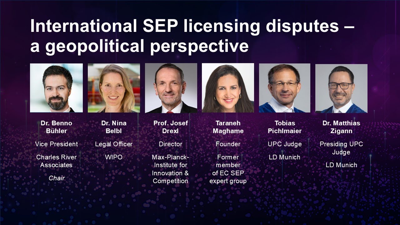 Modernising SEP Licensing Conference: Intl. SEP licensing disputes - a geopolitical perspective