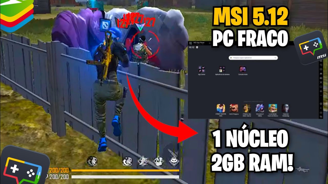 TESTEI O MSI 5.12 COM 1 NÚCLEO E 2GB DE RAM! RODOU LISO? RODOU 60 FPS NO SUAVE 800x600 ✅😮