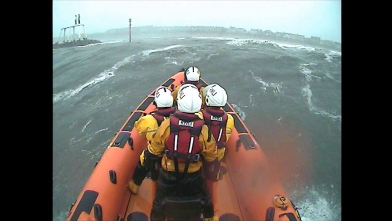 Newbiggin Lifeboat. Rough Weather and Net Recovery Training  3rd May 2015