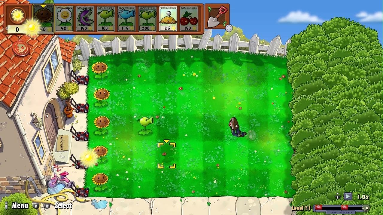 Plants vs. Zombies™: Replanted (PS5) Level 1-1 & 1-2 (New Game Plus)
