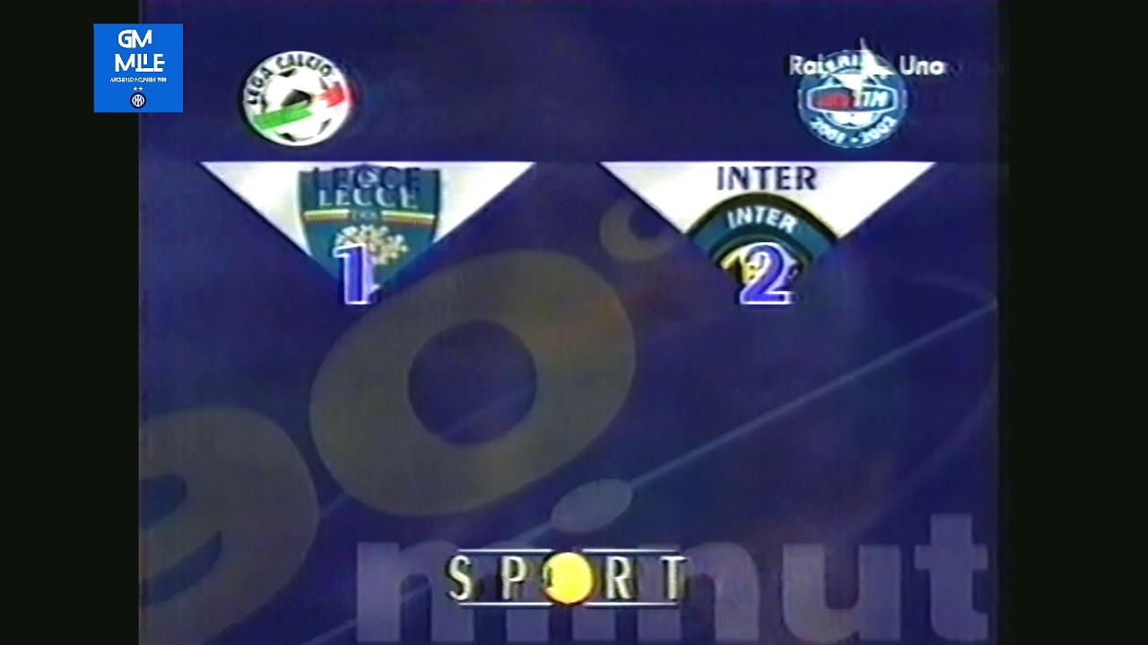 2001-02 (27^ - 17-03-2002) Lecce-INTER 1-2 [Recoba,Recoba,Vugrinec] Servizio 90°Minuto Rai1
