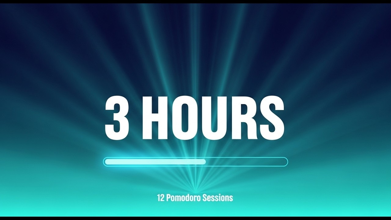 3 Hour Lofi Study Timer ⏱️ 12 Pomodoro Sessions | Deep Focus Marathon | No Ads