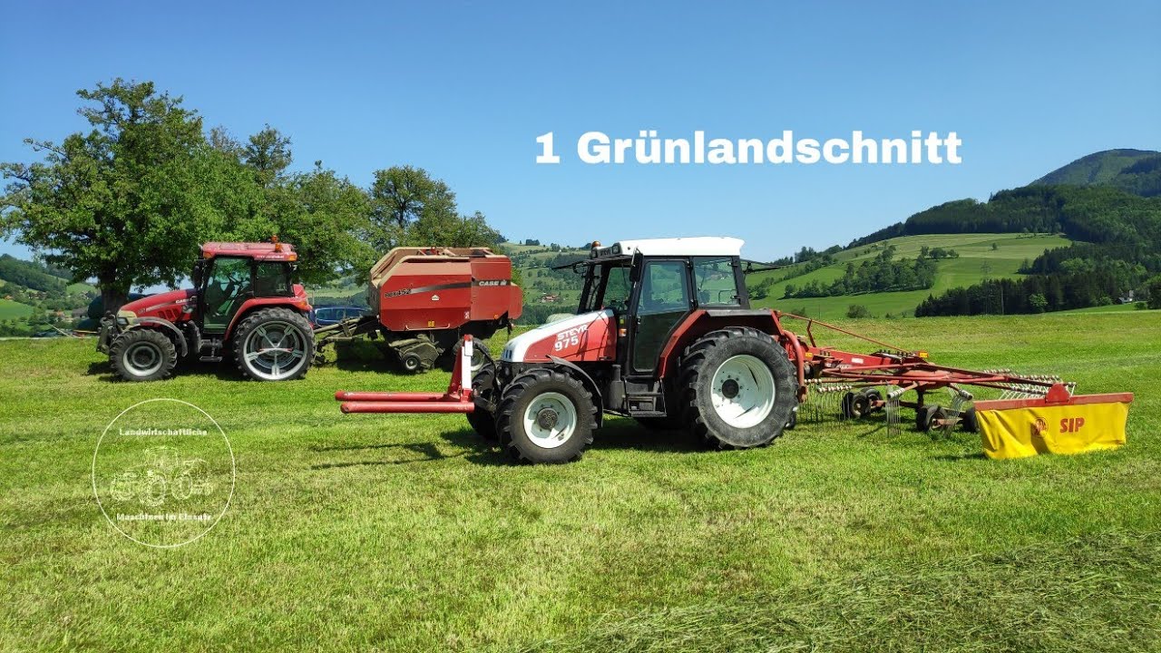 1 Schnitt 2020 | M&auml;hen | Zetten | Schwaden | Rundballenpressen und Wickeln   | Landwirtschaft