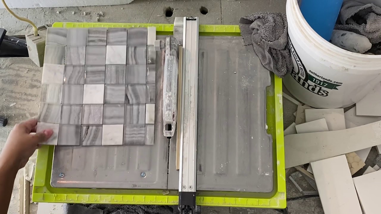 RYOBI WET SAW REVIEW cutting subway and glass tile!
