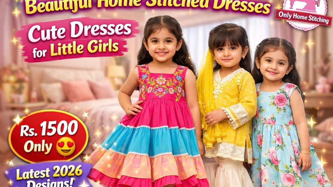 Latest Little Girls Casual Wear Dress Designs 2026 | New Collection of Little Girls Casual Dresses