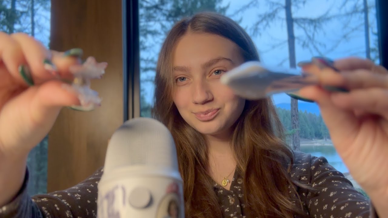 ASMR Face Tracing 💆‍♀️ + clipping back your hair
