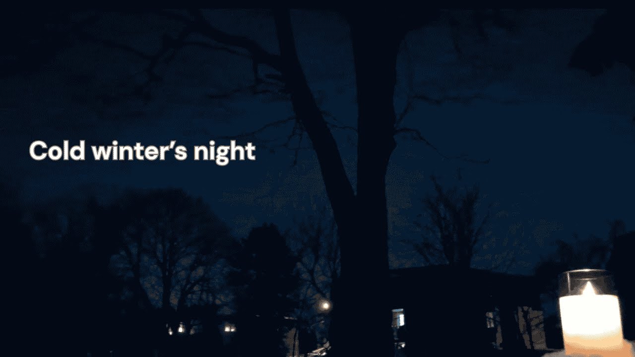 Lit candle in the snow | Winter's night Ambience for sleep, study & relaxation