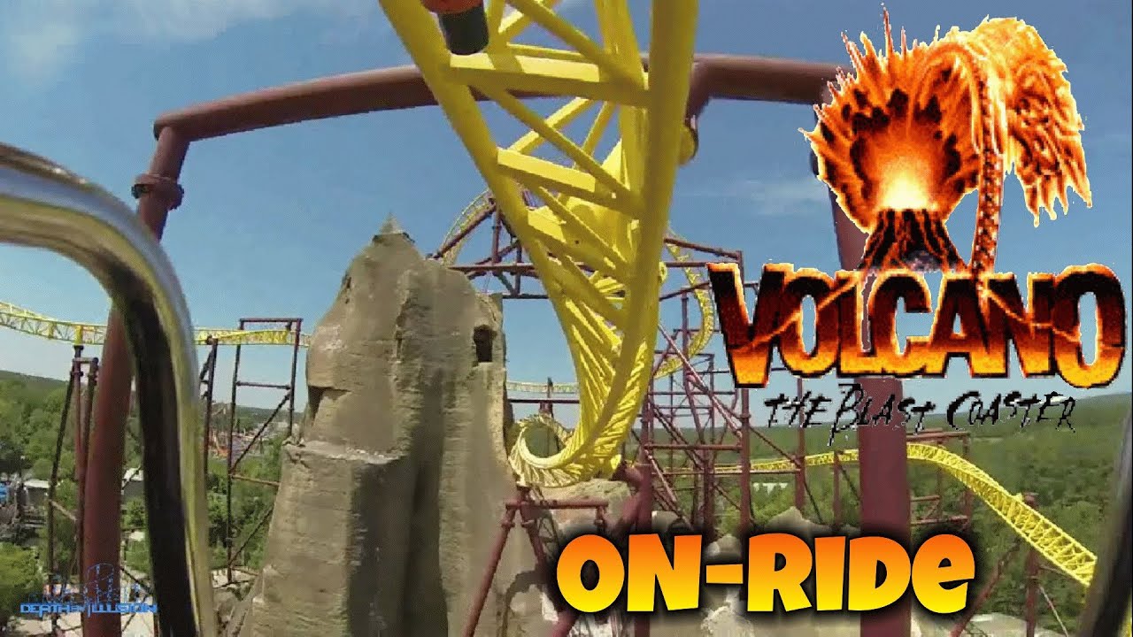Volcano The Blast Coaster On-ride Front Seat (HD POV) Kings Dominion