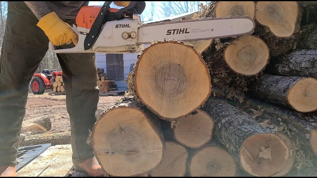 Stihl MS391 put to work on Firewood at the off grid cabin
