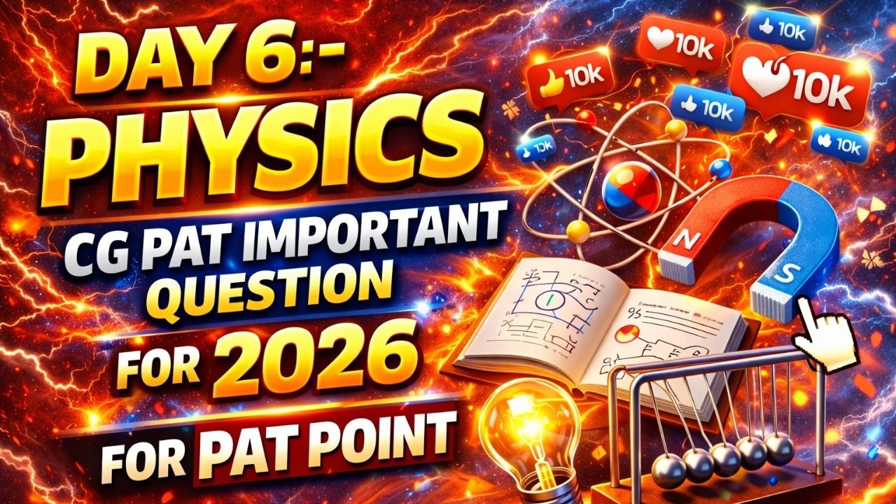 Day 6:- Physics cg pat important question for 2026