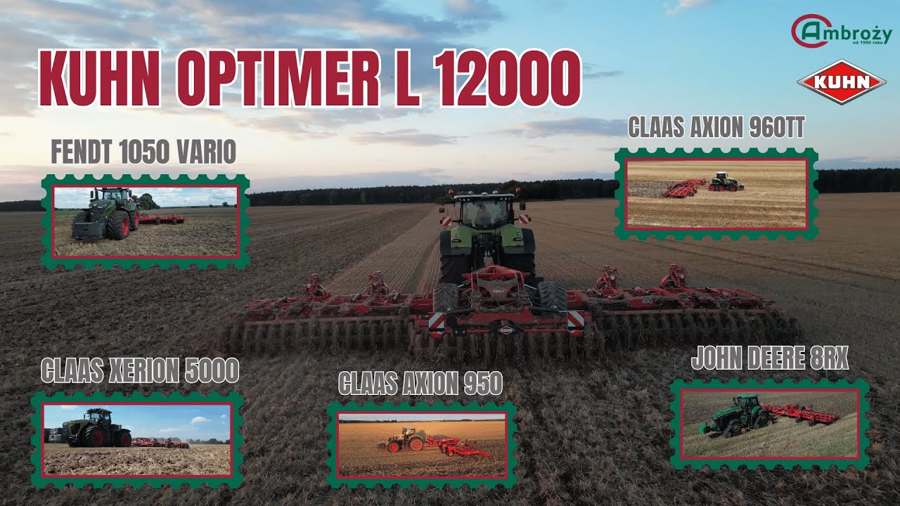 TALERZÓWKA KUHN OPTIMER L 12000🔥! FENDT 1050, XERION 5000, AXION 950, AXION 960TT, JOHN DEERE 8RX.